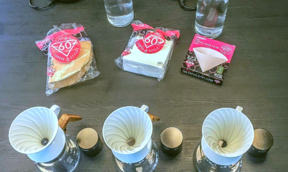 v60s and coffee filter papers