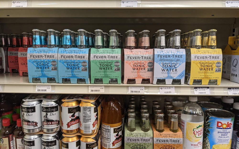 tonics on the shelf