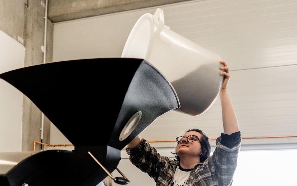 roasting coffee
