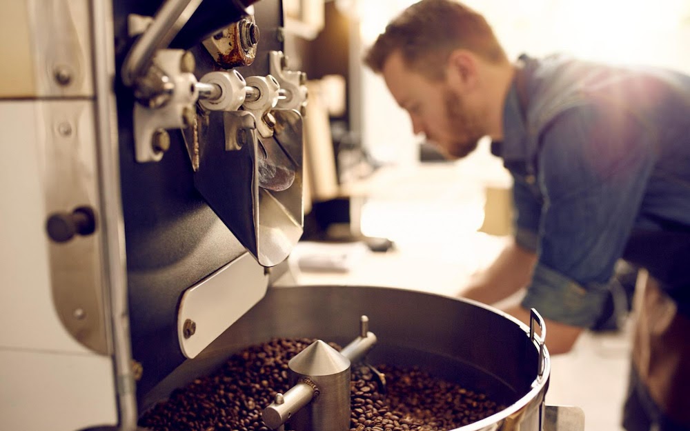 roasting coffee