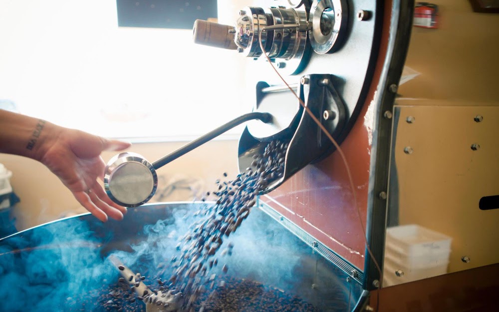 roasting coffee