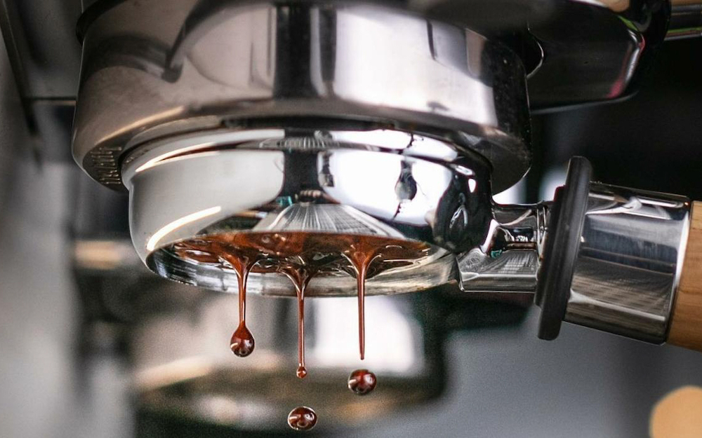 brewing espresso