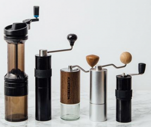 Manual Coffee Grinders - Photo of 5 of the best manual grinders.