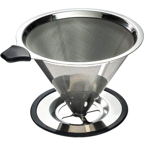 Stainless Steel Pour Over Coffee Cone Dripper with Cup Stand manual brewing cold brew coffee