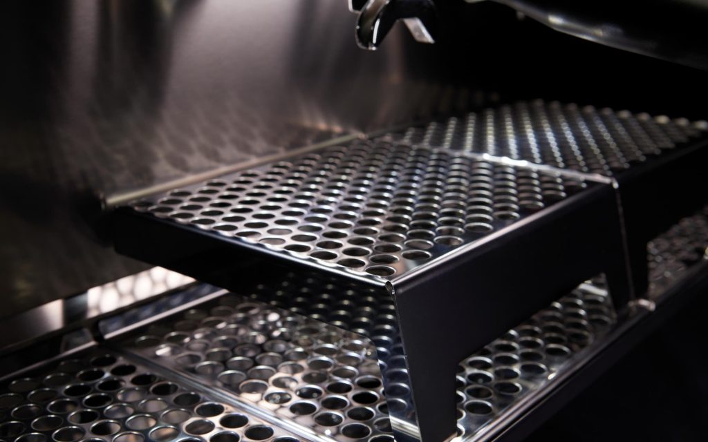 A drip tray on a Cimbali coffee machine.