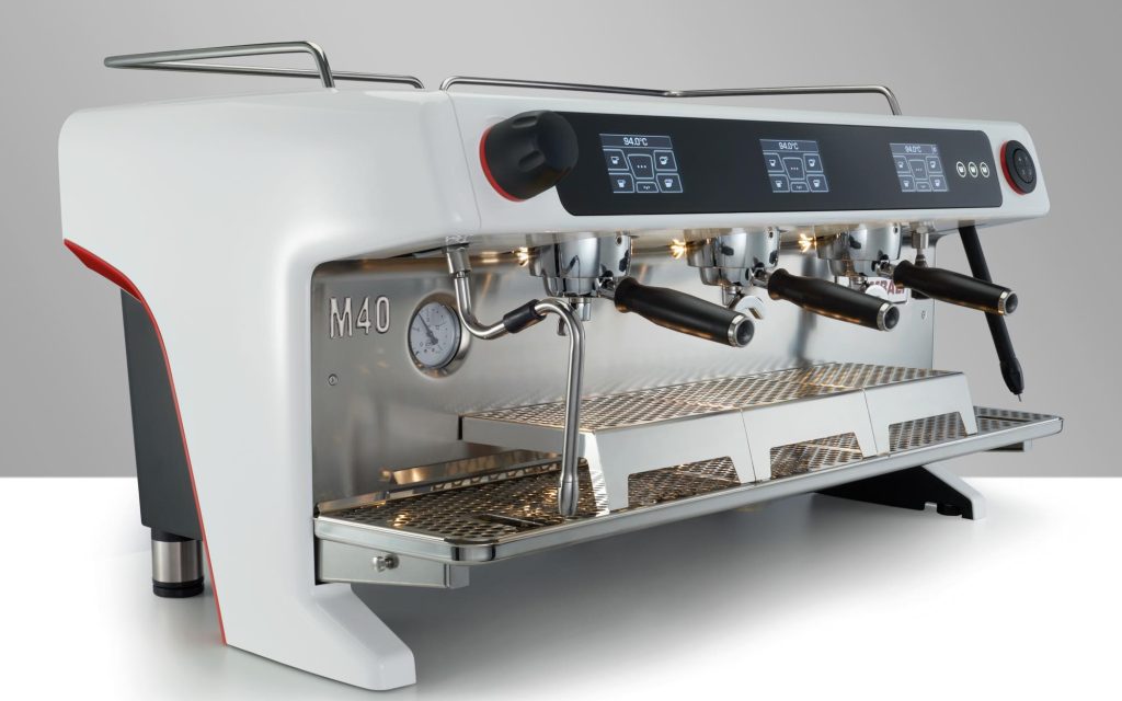 A retro-styled Cimbali espresso machine.